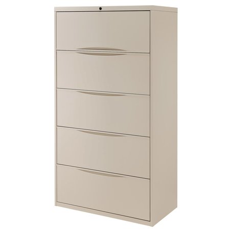GLOBAL INDUSTRIAL 36W Premium Lateral File Cabinet, 5 Drawer, Putty 252471PY